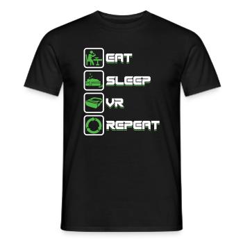 Essen Sie Schlaf wiederholen VR Gamer Gaming Virtuelle Realität - Männer T-Shirt - Schwarz - Vorne - AI Model Male 178 light (178cm)
