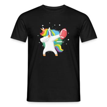 American Football Rugby Einhorn Rugby Spieler Geschenk - Männer T-Shirt - Schwarz - Vorne - AI Model Male 178 light (178cm)