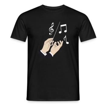 Conductor Orchestra Instrument Notes Music Gift - Men's T-Shirt - black - Front - AI Model Male 178 light (178cm)