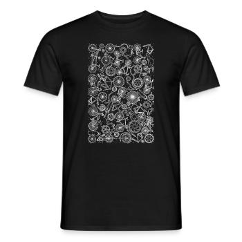 Fahrrad Teile Muster Biker Radfahren Fahrrad Rennen Geschenk - Männer T-Shirt - Schwarz - Vorne - AI Model Male 178 light (178cm)