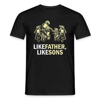 Like Father Like Sons Motocross Dirt Bike Gift - Men's T-Shirt - black - Front - AI Model Male 178 light (178cm)