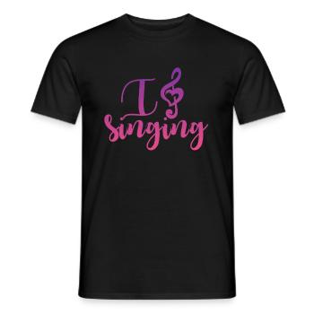 I Love SInging Choir Karaoke Chorus Musique chorale - T-shirt homme - noir - Devant - AI Model Male 178 light (178cm)