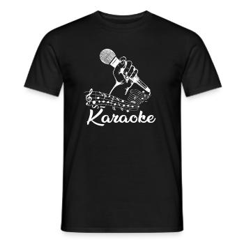 Karaoke Mic Music Notes Microphone Chant Cadeau - T-shirt homme - noir - Devant - AI Model Male 178 light (178cm)