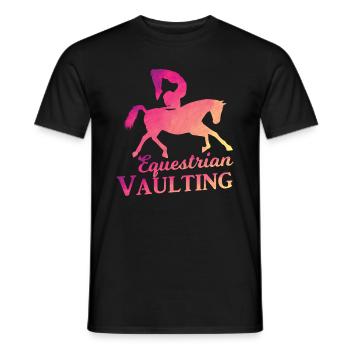 Reiten Vaulting Reiten Tier Sport Geschenk - Männer T-Shirt - Schwarz - Vorne - AI Model Male 178 light (178cm)