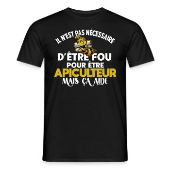 Apiculteur, idée cadeau humour apiculture, métier - T-shirt homme - noir - Devant - AI Model Male 178 light (178cm)