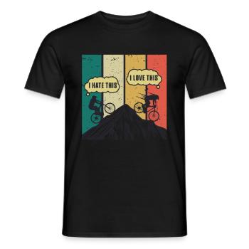 Retro MTB Mountainbike EBike Fahrrad Biker Geschenk - Männer T-Shirt - Schwarz - Vorne - AI Model Male 178 light (178cm)