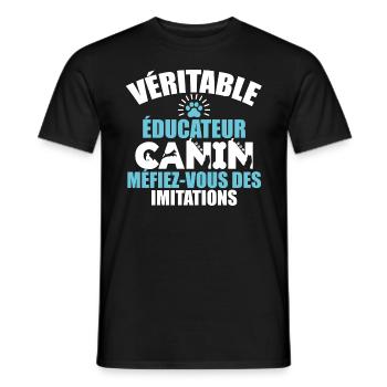 éducateur canin, idée cadeau amoureux des chiens - T-shirt homme - noir - Devant - AI Model Male 178 light (178cm)