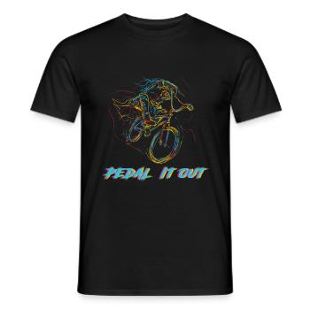 Pedal It Our Biker Abstract Cyclist Cycling - Men's T-Shirt - black - Front - AI Model Male 178 light (178cm)