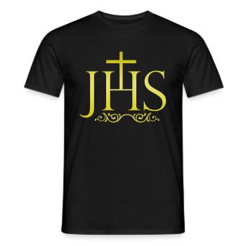 JHS Jesus Christus Christentum Gott Religion Kirche - Männer T-Shirt - Schwarz - Vorne - AI Model Male 178 light (178cm)