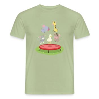 Trampolining Gymnastics Gymnasts Fitness Exercise - Men's T-Shirt - sage - Front - AI Model Male 178 light (178cm)