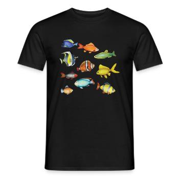 Fish Colorful Animal Lover Fishing Fish Gift - Men's T-Shirt - black - Front - AI Model Male 178 light (178cm)