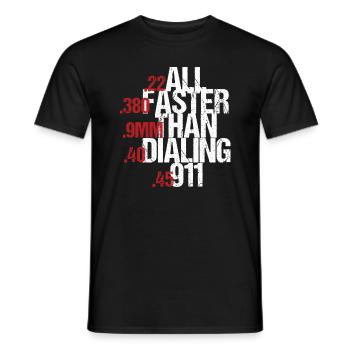 Gun Enthusiasten .22 .380 9mm schneller als Gun Law - Männer T-Shirt - Schwarz - Vorne - AI Model Male 178 light (178cm)