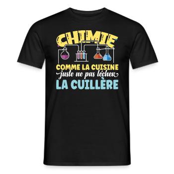 Chimie définition humour idée cadeau chimiste - T-shirt homme - noir - Devant - AI Model Male 178 light (178cm)