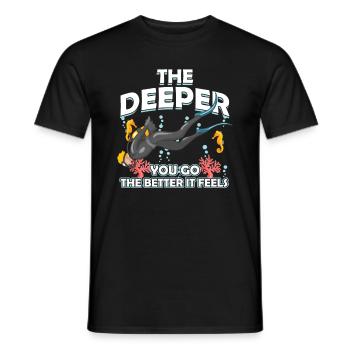 Le cadeau sportif de plongée sous-marine Deeper You Go - T-shirt homme - noir - Devant - AI Model Male 178 light (178cm)