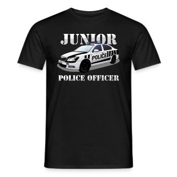 Officier de police subalterne Policier De voiture de police - T-shirt homme - noir - Devant - AI Model Male 178 light (178cm)