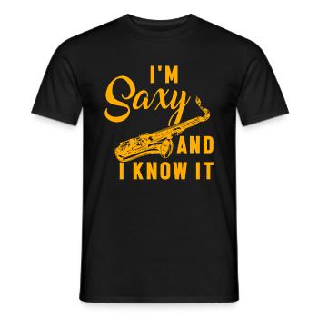 Je suis Saxy et je le sais Musical Sax Saxophone Cadeau - T-shirt homme - noir - Devant - AI Model Male 178 light (178cm)