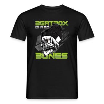 Beatbox In My Bones Skull Skeleton DJ Beatboxer - Men's T-Shirt - black - Front - AI Model Male 178 light (178cm)