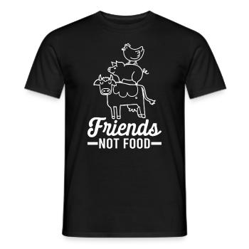 Amis pas nourriture végétarien Veganisme Cadeau végétalien - T-shirt homme - noir - Devant - AI Model Male 178 light (178cm)