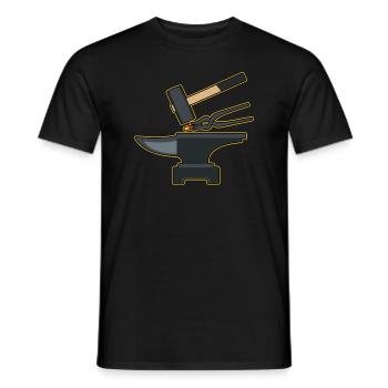 Blacksmiith Tools Hammer Anvil Forge Farrier Gift - Men's T-Shirt - black - Front - AI Model Male 178 light (178cm)