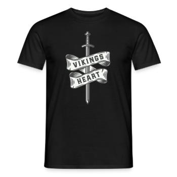 Viking Heart Axe Schwert Nordische Mythologie Valhalla - Männer T-Shirt - Schwarz - Vorne - AI Model Male 178 light (178cm)