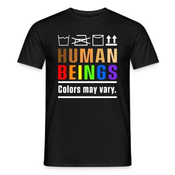 Menschliche Wesen Farben können variieren LGBTQ Homosexuelle Geschenk - Männer T-Shirt - Schwarz - Vorne - AI Model Male 178 light (178cm)