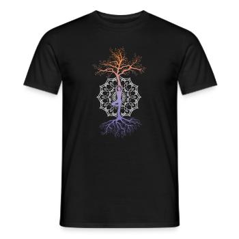 Yoga Baum Mandala Nirvana Meditation Zen Asana - Männer T-Shirt - Schwarz - Vorne - AI Model Male 178 light (178cm)