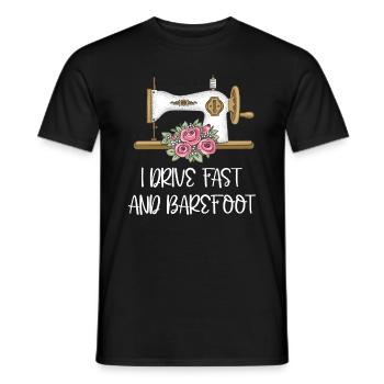 I Drive Fast And Barefoot Tailoring Sewing Tailor - Men's T-Shirt - black - Front - AI Model Male 178 light (178cm)