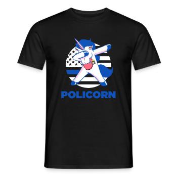 Policorne Licorne Officier de police Policier Cadeau - T-shirt homme - noir - Devant - AI Model Male 178 light (178cm)