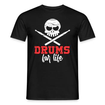 Drums For Life Rock Metal Schlagzeug Drummer Geschenk - Männer T-Shirt - Schwarz - Vorne - AI Model Male 178 light (178cm)