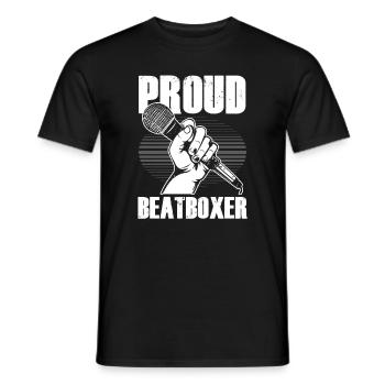 Proud Beatboxer Microphone Rap Hiphop DJ Gift - Men's T-Shirt - black - Front - AI Model Male 178 light (178cm)