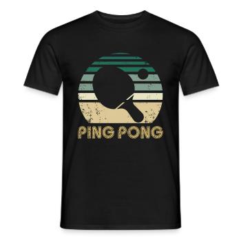 Vintage Ping Pong Table Tennis Racket Gift - Men's T-Shirt - black - Front - AI Model Male 178 light (178cm)