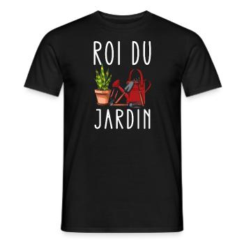 Roi du jardin. Cadeau pour passionnés de jardinage - T-shirt homme - noir - Devant - AI Model Male 178 light (178cm)