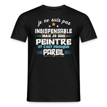 Peintre humour métier peinture, cadeau profession - T-shirt homme - noir - Devant - AI Model Male 178 light (178cm)