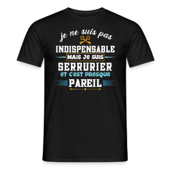 Serrurier humour métier, réparateur de serrure - T-shirt homme - noir - Devant - AI Model Male 178 light (178cm)
