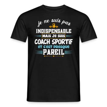 Coach sportif, idée cadeau entraîneur. Coaching - T-shirt homme - noir - Devant - AI Model Male 178 light (178cm)
