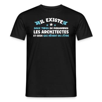 Architecte métier humour idée cadeau humoristique - T-shirt homme - noir - Devant - AI Model Male 178 light (178cm)