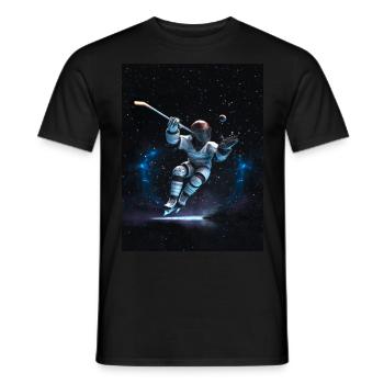 Ice Hockey Space Power - Men's T-Shirt - black - Front - AI Model Male 178 light (178cm)