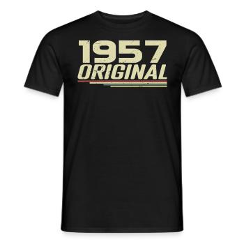 Born in 1957 Vintage 1957 Retro Anniversary 1957 - Men's T-Shirt - black - Front - AI Model Male 178 light (178cm)