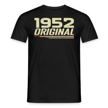 Né en 1952 Vintage 1952 Anniversaire Rétro 1952 - T-shirt homme - noir - Devant - AI Model Male 178 light (178cm)