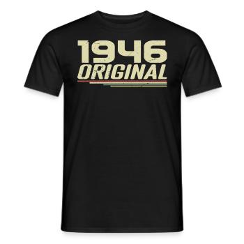 Né en 1946 Vintage 1946 Anniversaire Rétro 1946 - T-shirt homme - noir - Devant - AI Model Male 178 light (178cm)