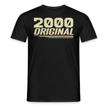Né en 2000 Vintage 2000 Anniversaire Rétro 2000 - T-shirt homme - noir - Devant - AI Model Male 178 light (178cm)