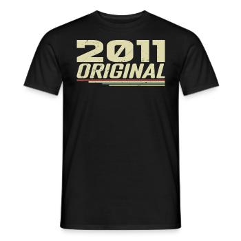 Né en 2011 Vintage 2011 Anniversaire Rétro 2011 - T-shirt homme - noir - Devant - AI Model Male 178 light (178cm)