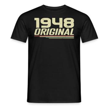 Jahrgang 1948 Jahrgang 1948 Retro Geburtstag 1948 - Männer T-Shirt - Schwarz - Vorne - AI Model Male 178 light (178cm)