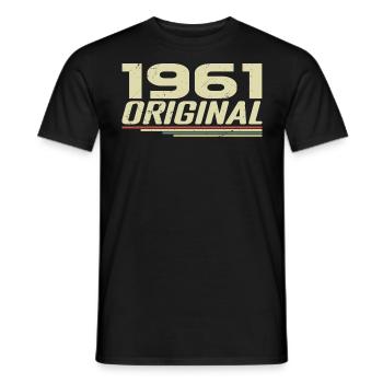 Né en 1961 Vintage 1961 Anniversaire Rétro 1961 - T-shirt homme - noir - Devant - AI Model Male 178 light (178cm)