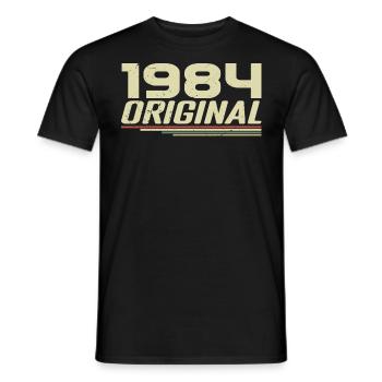 Né en 1984 Vintage 1984 Anniversaire Rétro 1984 - T-shirt homme - noir - Devant - AI Model Male 178 light (178cm)
