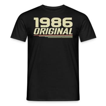 Né en 1986 Vintage 1986 Anniversaire Rétro 1986 - T-shirt homme - noir - Devant - AI Model Male 178 light (178cm)