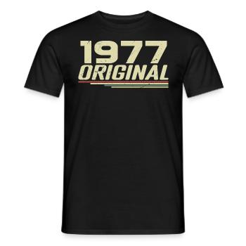 Né en 1977 Vintage 1977 Anniversaire Rétro 1977 - T-shirt homme - noir - Devant - AI Model Male 178 light (178cm)
