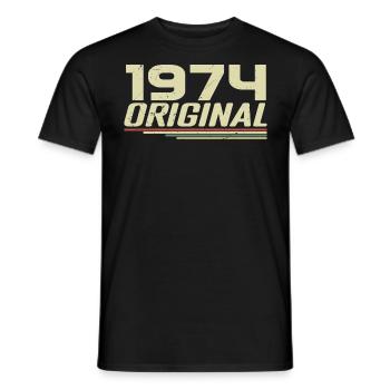 Né en 1974 Vintage 1974 Anniversaire Rétro 1974 - T-shirt homme - noir - Devant - AI Model Male 178 light (178cm)
