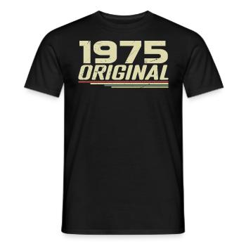 Né en 1975 Vintage 1975 Anniversaire Rétro 1975 - T-shirt homme - noir - Devant - AI Model Male 178 light (178cm)