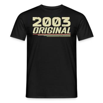 Né en 2003 Vintage 2003 Anniversaire Rétro 2003 - T-shirt homme - noir - Devant - AI Model Male 178 light (178cm)